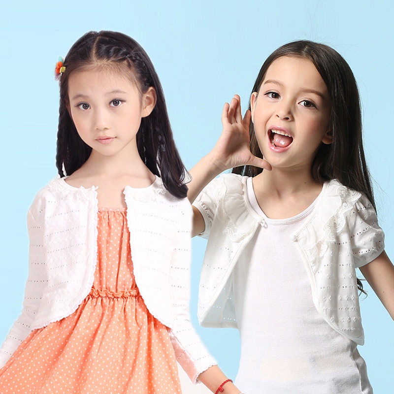 Áo Khoác Cardigan Công Chúa Vải Cotton Phối Ren Dành Cho Bé Gái