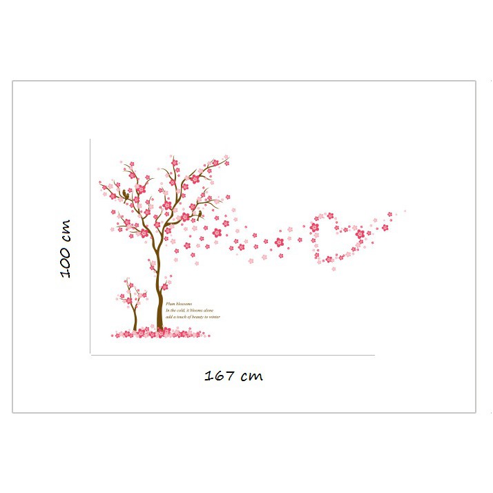 Decal Cây hoa đào mùa xuân AmyShop DCX055 ( 100 x 167 cm)
