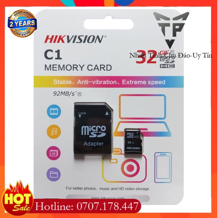 Thẻ nhớ Micro SD Hikvision 32GB 64GB 128GB Class 10 tốc độ 92MB/s - Toàn Phát -Cam Kết Hàng Chính Hãng