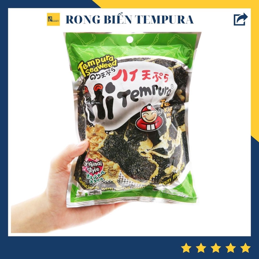Snack rong biển vị truyền thống Tao Kae Noi Tempura gói 25g