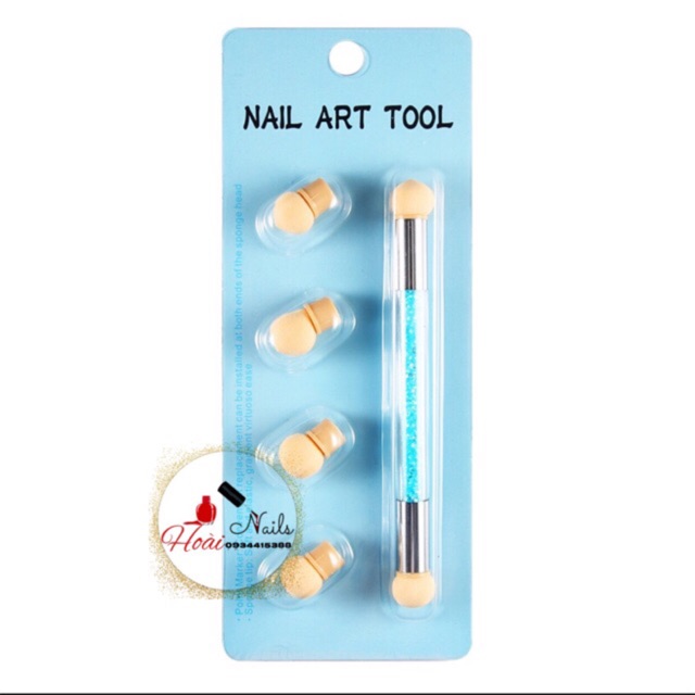 Bút dặm ombre 2 đầu+ tặng kèm 4 mút - Phụ kiện Nail Giá Rẻ