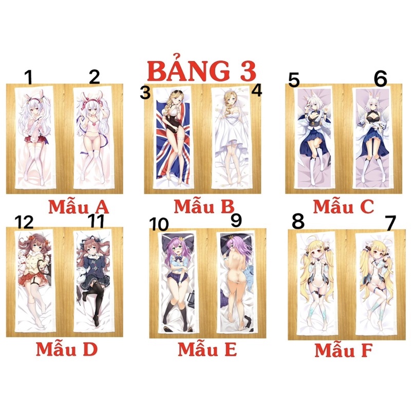 Gối ôm ngủ Azur Lane 40 cm x 1m/ Gối  dài Azur Lane