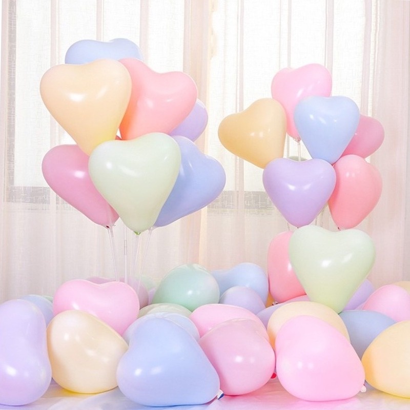 Set 50 Bong Bóng 12 Inch Hình Trái Tim Nhiều Màu Sắc Dùng Để Trang Trí Tiệc Cưới/Sinh Nhật