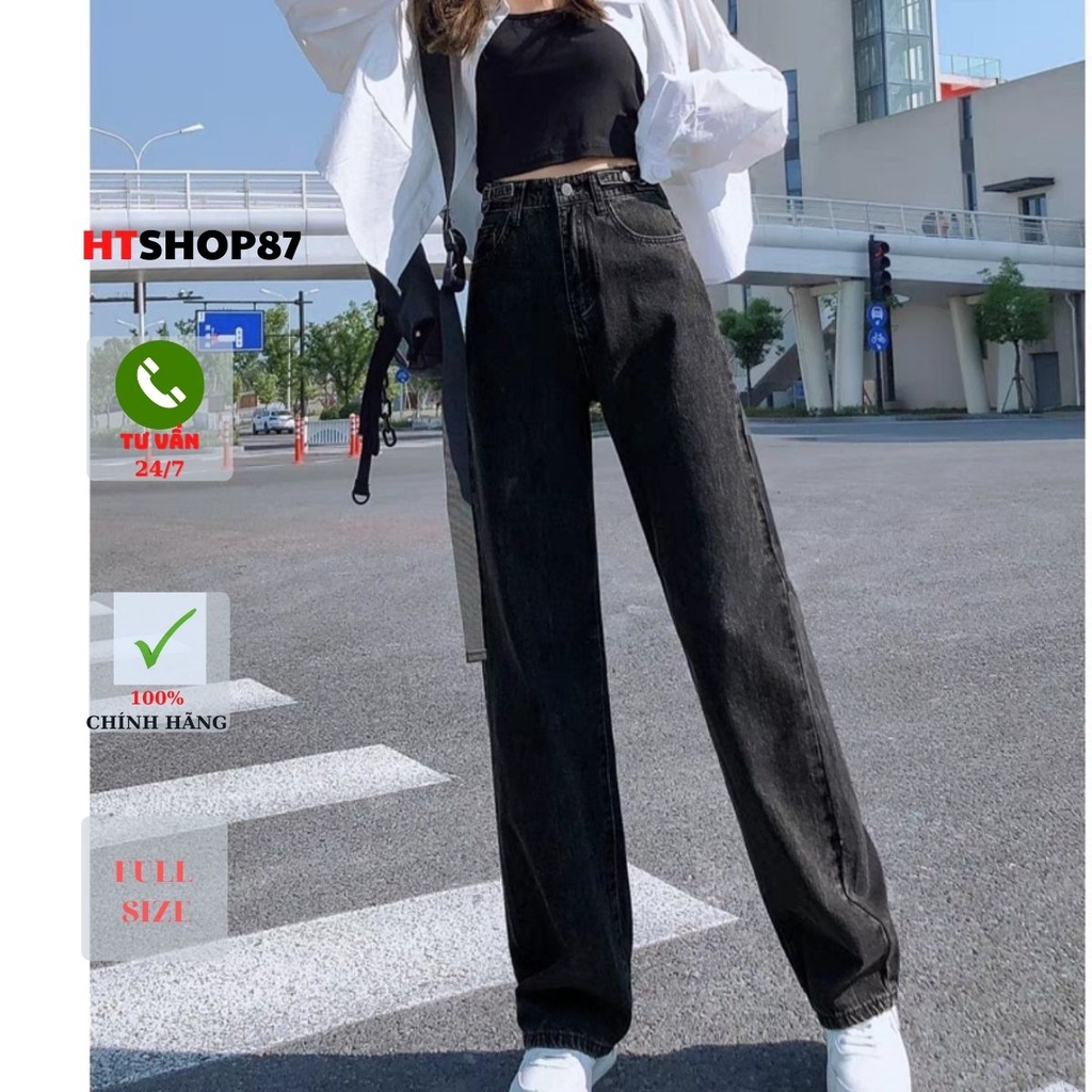 Quần bò jean nữ Unisex ống rộng phong cách Hàn Quốc mới nhất 2022 HTJean | BigBuy360 - bigbuy360.vn