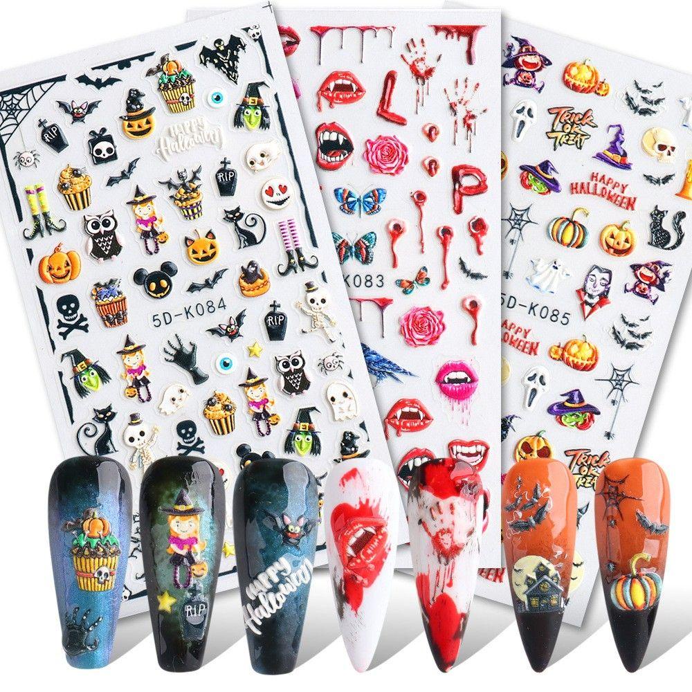 Miếng Dán Trang Trí Móng Tay Hình Dơi Halloween DIY