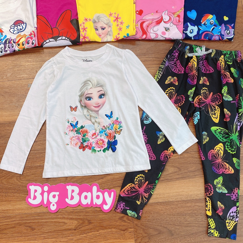BỘ DÀI ĐẠI PONY/ ELSA/HOẠT HÌNH 3D KHÔNG BONG TRÓC CHO BÉ GÁI 4-14T - Bigbaby shop