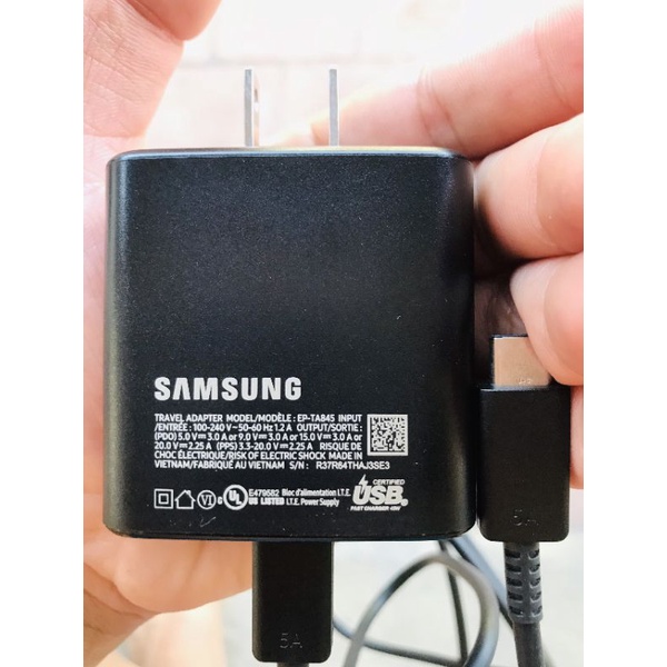 Bộ sạc siêu nhanh 45W chính hãng Samsung cho Note10 plus/S20 Ultra/Tab S7/S7+/S7 FE/ S8/ /S8+/S8 Ultra