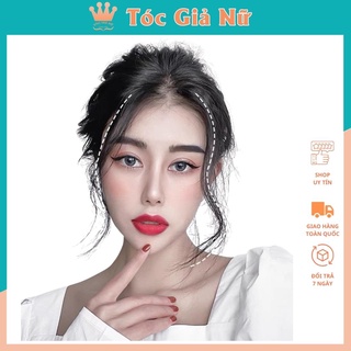 Tóc giả mái xoăn hàn quốc xoăn móc tay siu nhỏ làm bằng tóc thật