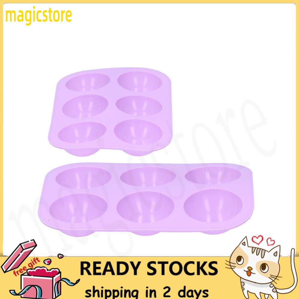 Set 2 Khuôn Silicone Làm Bánh 6 Ô 19.5x13.3cm