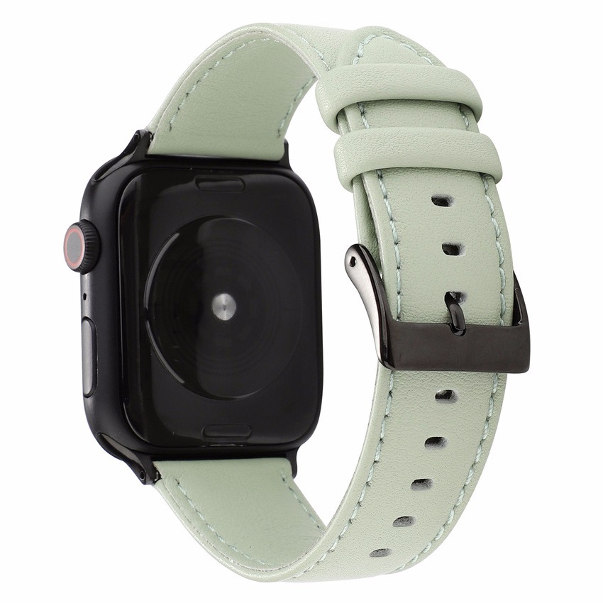 Dây đeo bằng da thật kiểu cổ điển cho đồng hồ thông minh Apple Watch Iwatch 38mm 42mm 40mm 44mm Cr dòng Se 6 5 4 3 2 1