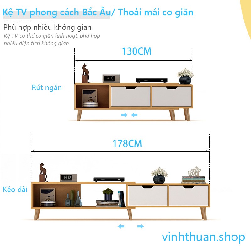 FU91W/FU91Y Tủ kệ Tivi đơn giản phong cách Bắc Âu đồ nội thất cỡ nhỏ phòng khách gỗ