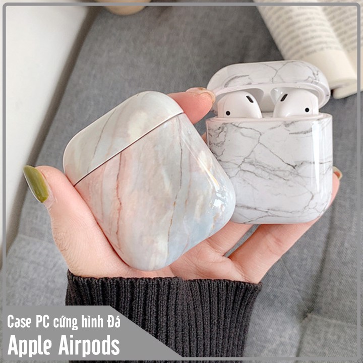 Túi đựng PC cứng cho tai nghe Airpods nắp rời hình Đá