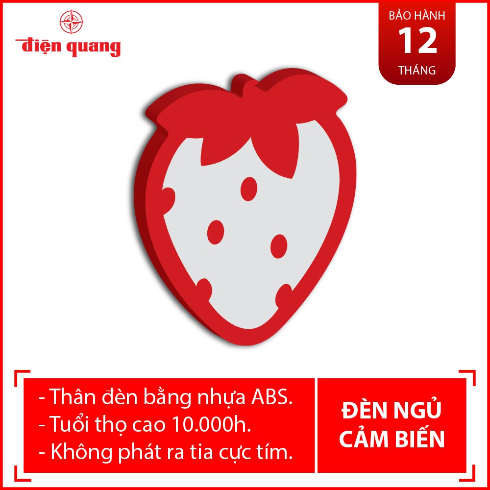 Đèn ngủ LED Điện Quang ĐQ LNL01 WW (cảm biến quang, hình trái dâu, ánh sáng vàng)