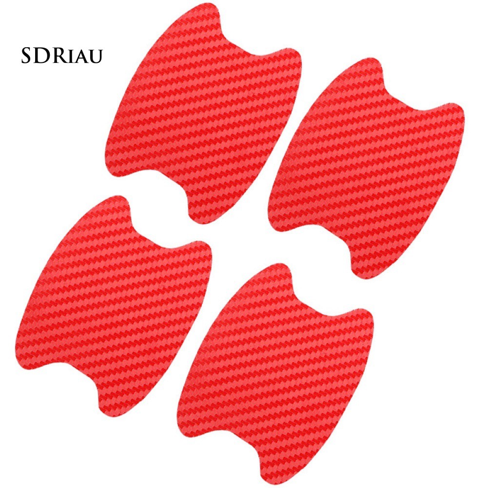 4Pcs Universal Carbon Fiber Car Door Handle Scratch Protector Film Stickers