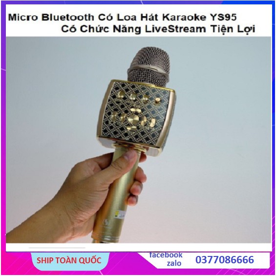 Micro Hàng Cao Cấp Micro YS-95 3in1, Tích Hợp Live Stream, Giả Giọng, Kiêm Loa Bluetooth, Micro Karaoke Có Loa