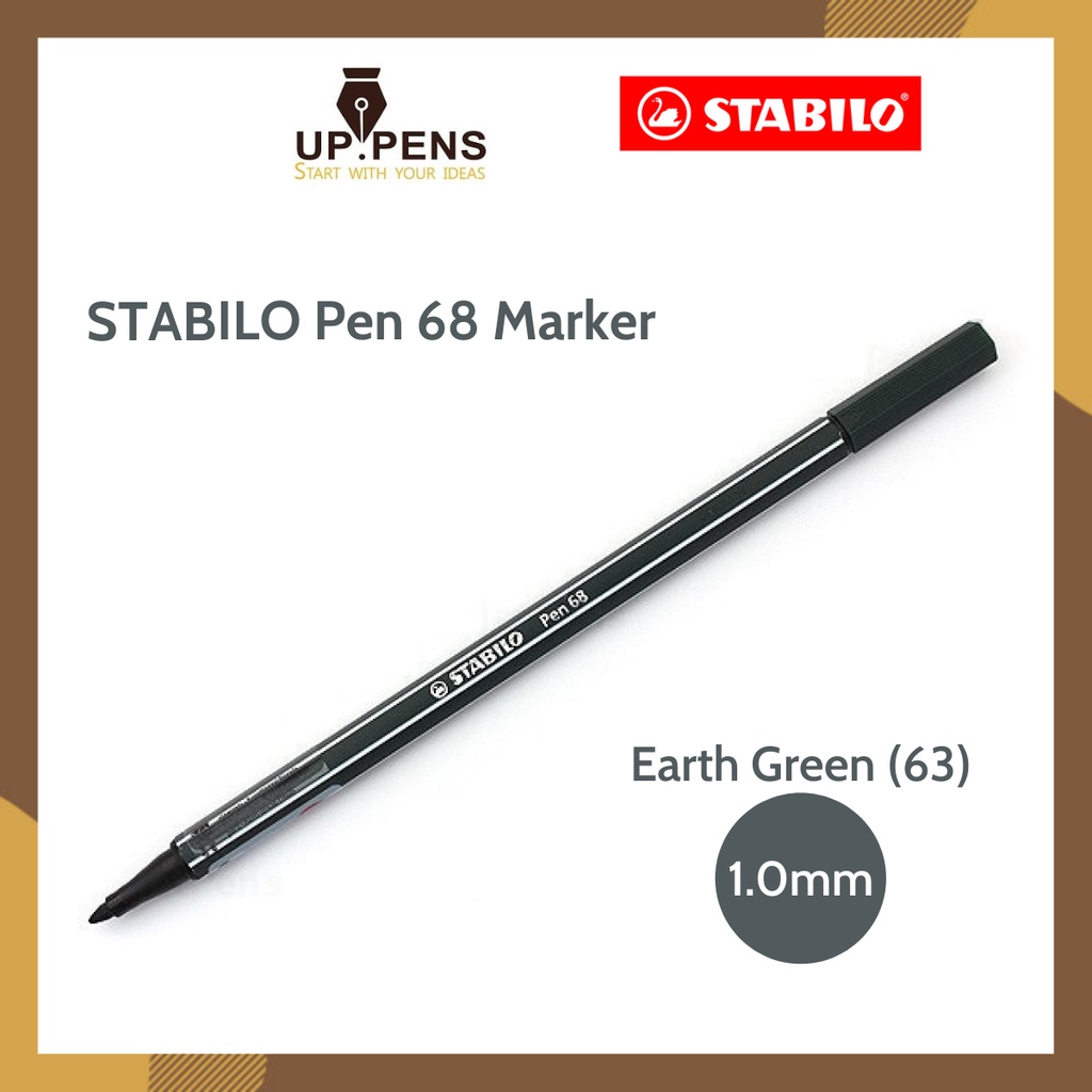 Bút lông màu Stabilo Pen 68 Marker - 1.0mm - Màu xanh lá đậm (Earth Green - 63)