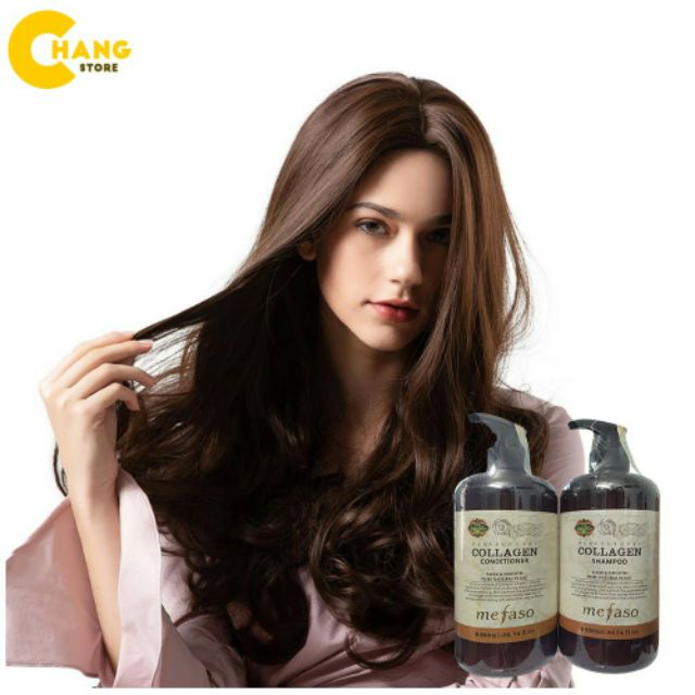 Combo cặp dầu gội + xả mefaso collagen