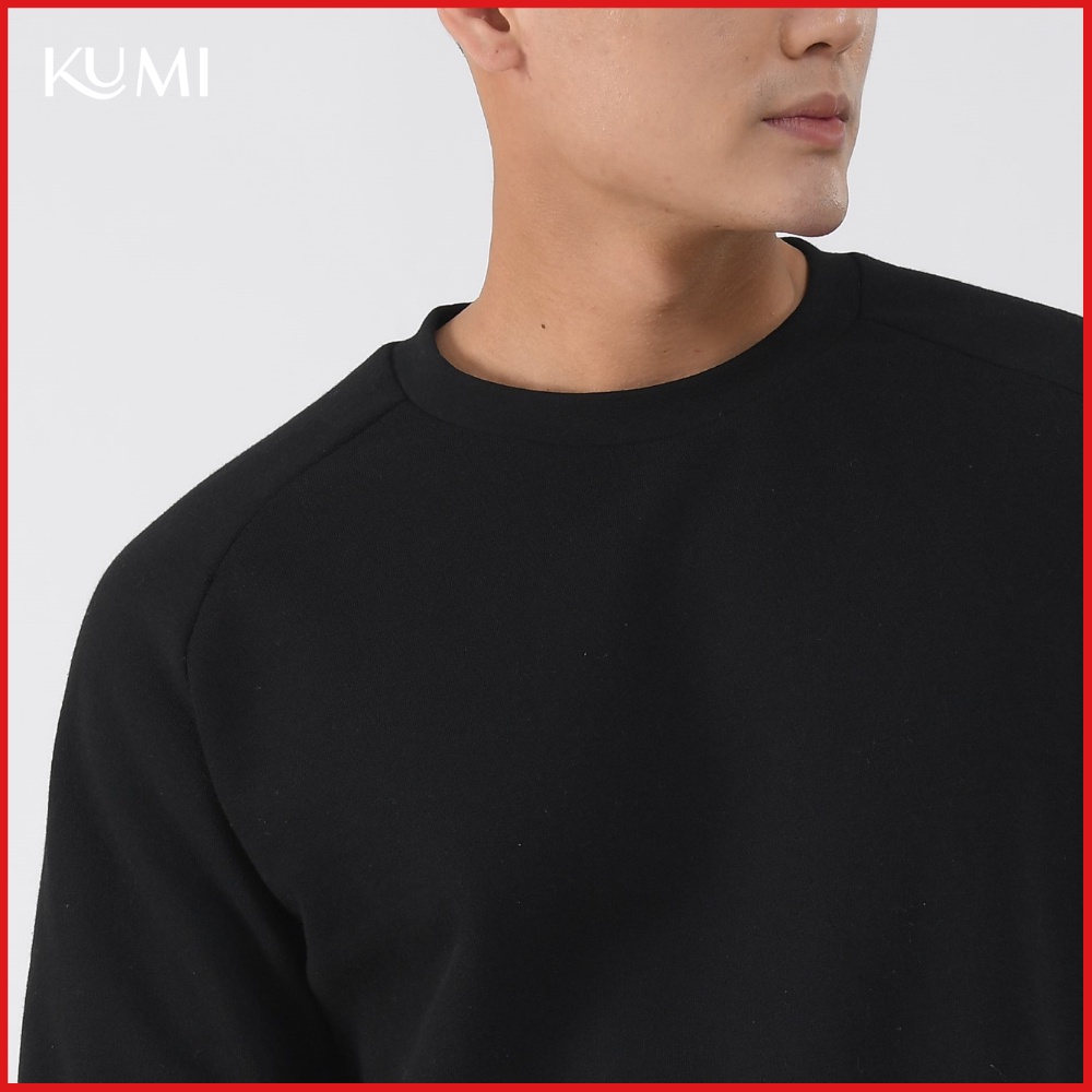 Áo Nỉ Nam Unisex Túi Khóa Tay Chất Nỉ Bông Cao Cấp, Áo Nỉ Trơn Basic Cao Cấp Cổ Tròn Kumi Fashion - Đen | BigBuy360 - bigbuy360.vn