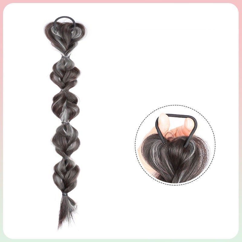 Tóc Giả Nối Dài Màu Xám Hồng Xám Thời Trang Mùa Hè Hàn Quốc Cho Nữ