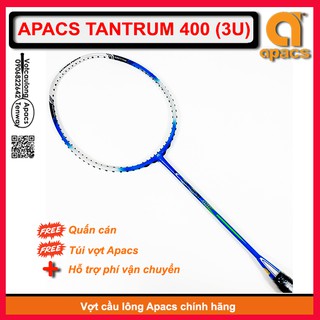Chính hãng [Vợt cầu lông Apacs Tantrum 400 - 3U]  Cân bằng công thủ, đập tốt, tối ưu sức mạnh