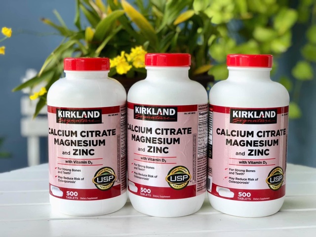 [Hàng Mỹ] Viên Uống Kirkland Signature Calcium Citrate Magnesium And Zinc 500mg | BigBuy360 - bigbuy360.vn