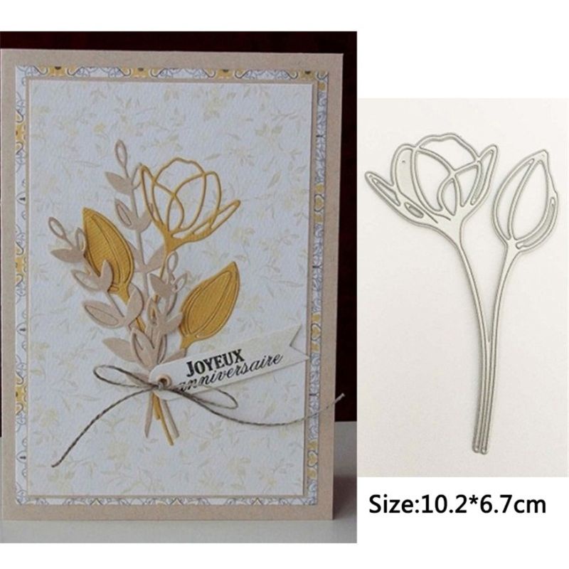 Khuôn Cắt Giấy Làm Từ Kim Loại Hình Bó Hoa Trang Trí Scrapbook