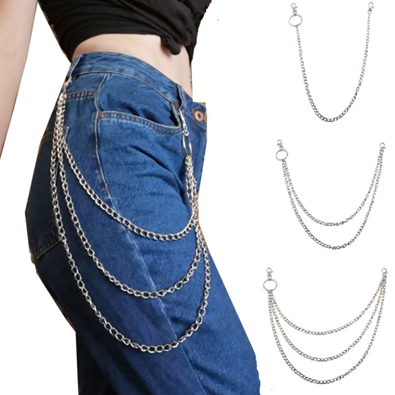 Dây Xích Kim Loại Nhiều Lớp Đeo Thắt Lưng Quần Jean Thời Trang