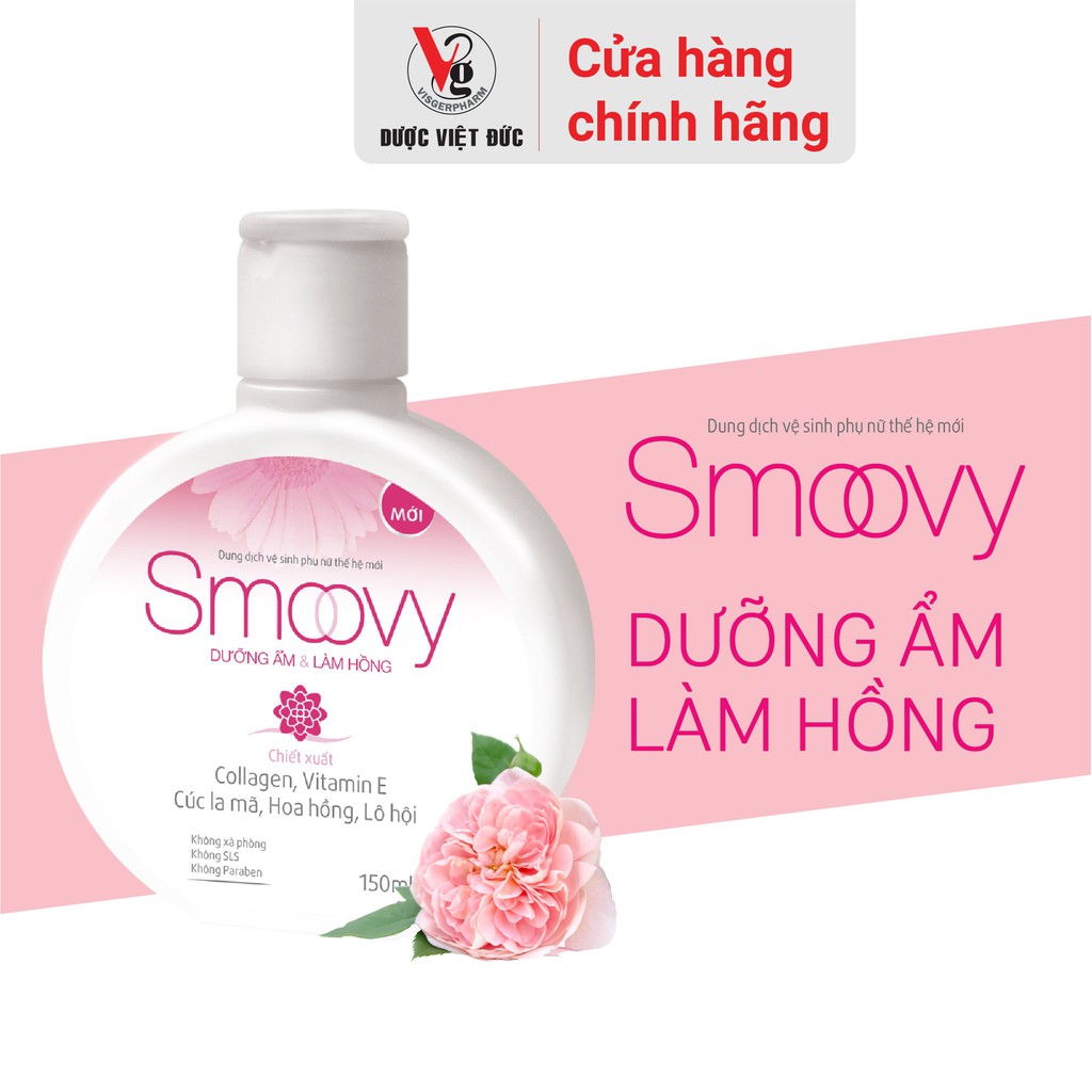 Dung dịch vệ sinh phụ nữ Smoovy dưỡng ẩm và làm hồng vùng kín dùng cho cả