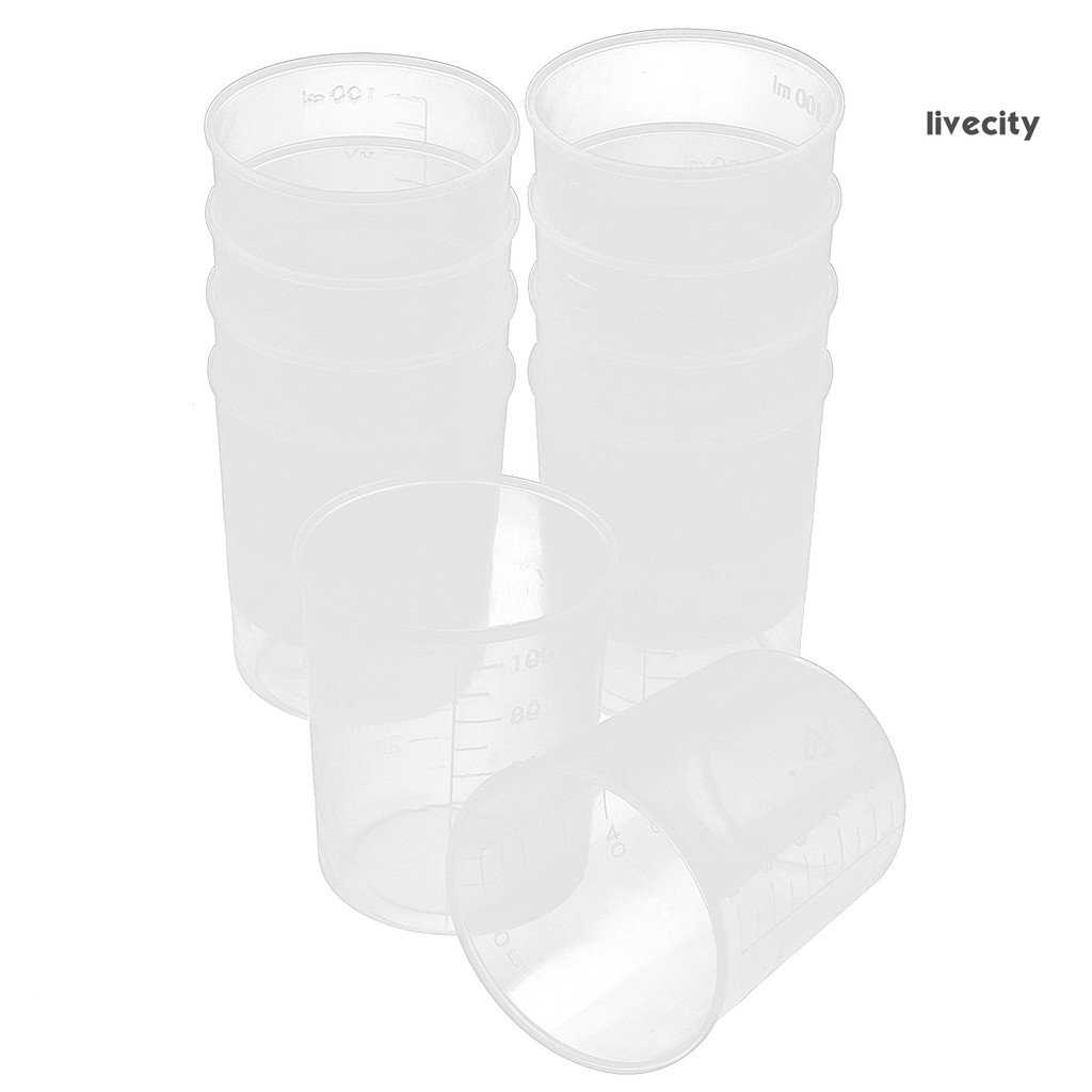 Set 10 Cốc Nhựa Đo Lường 100ml Tiện Dụng Cho Nhà Bếp