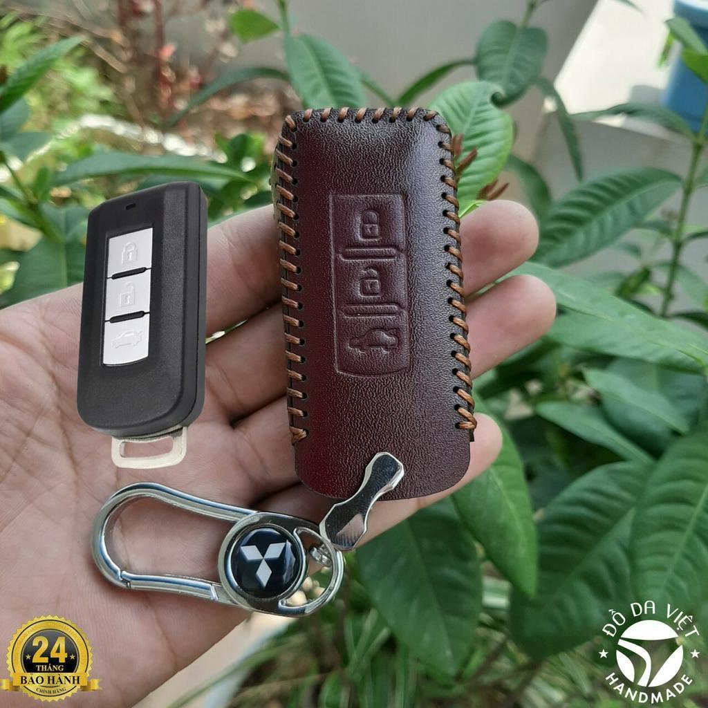 Bao Da Chìa Khóa Mitsubishi Xpander, Oulander, Attrager, Triton, Pajero Sport. Da Bò Nhập Khẩu