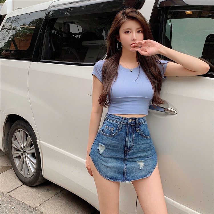 Chân Váy Jeans Xẻ Tà Thời Trang Dành Cho Nữ