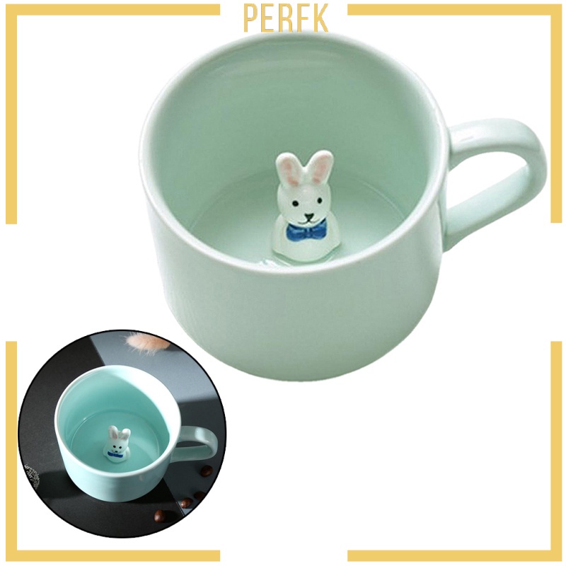 Cốc Sứ Uống Cà Phê / Trà Sữa In Hình Động Vật Hoạt Hình 3d Dễ Thương