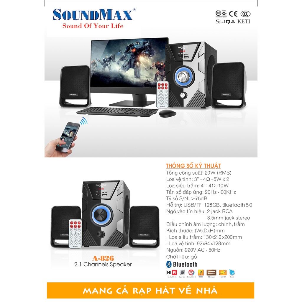 Loa SoundMax A826  2.1