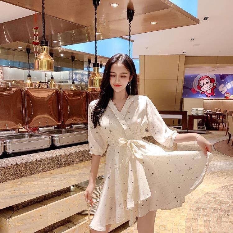 Plus Đầm Chiffon Cổ Chữ V Phối Bèo Nhún Chiết Eo Có Size Lớn Dành Cho Nữ 2