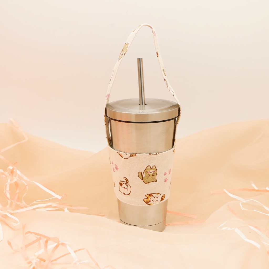 Quai Vải Đựng Ly Giữ Nhiệt họa tiết đa dạng dễ thương - A Little Bit | BigBuy360 - bigbuy360.vn