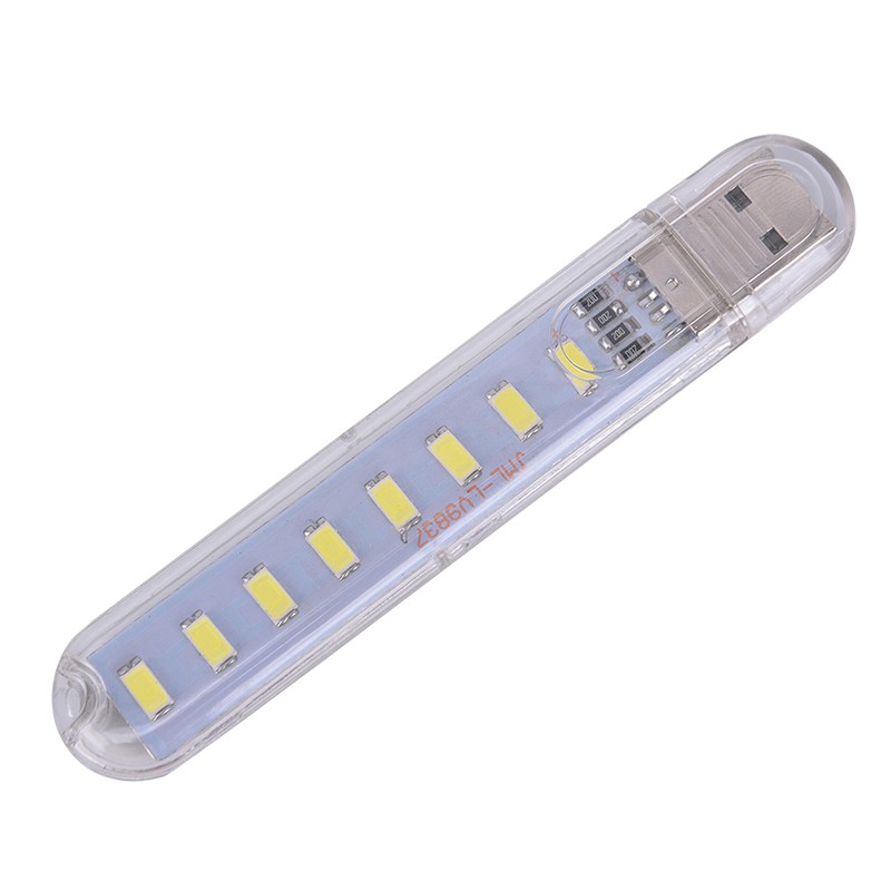 Đèn LED USB Mini 5V 8 Bóng Di Động Ánh Sáng Ban Đêm Cho Máy Tính