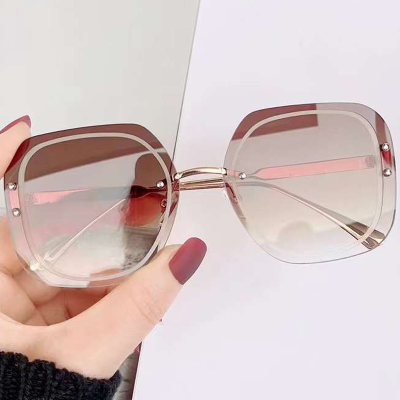 (YUZHU) Kính Râm Oversized Không Gọng Chống Tia UV Thời Trang Mùa Hè