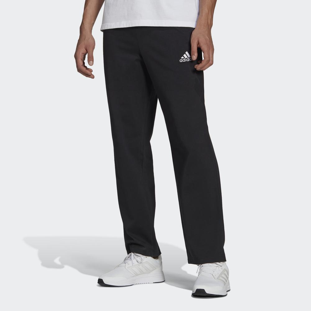 Quần adidas Nam ESSENTIALS OPEN HEM EMBROIDERED SMALL LOGO PANTS Màu đen GK9017