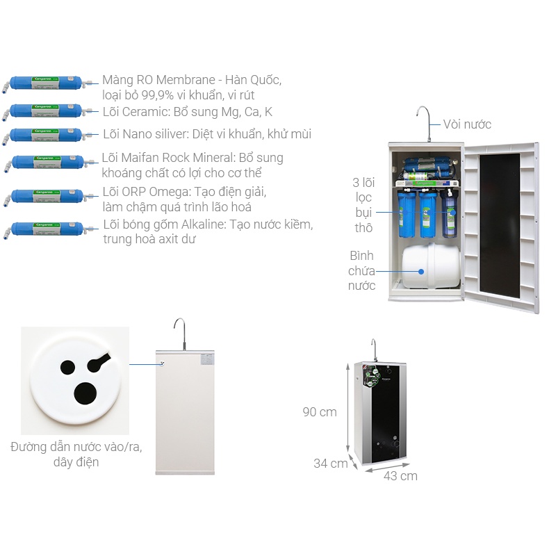 Máy lọc nước RO Kangaroo KG99A KG99 VTU 9 lõi