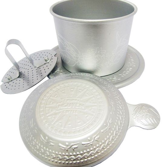 Phin Nhôm cao cấp Trung Nguyên - Hoa Văn Trống Đồng