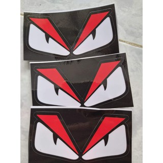 Combo 2 Tem Sticker Con Mắt Fendi Trắng Đỏ Dán Xe Máy Giá Rẻ