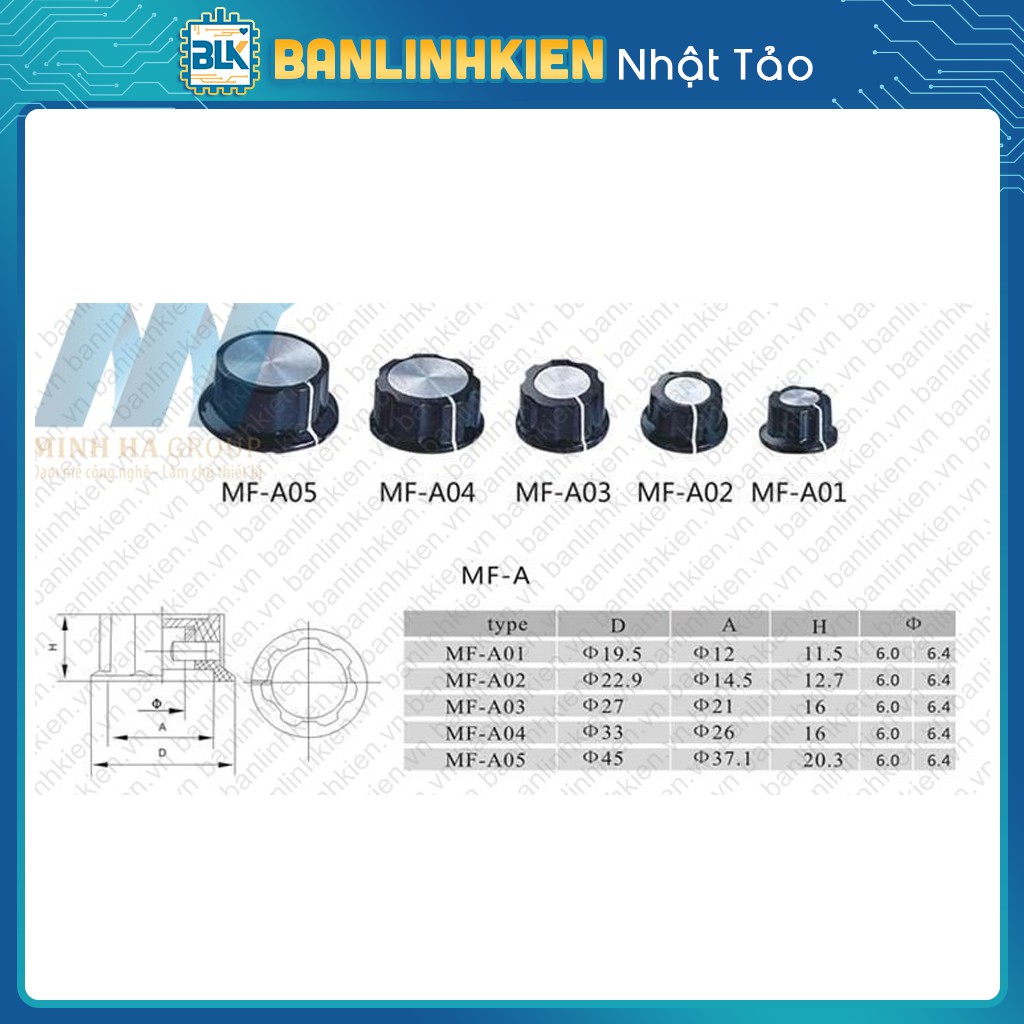 Núm Triết Áp 6MM MF-A03 (Đen)