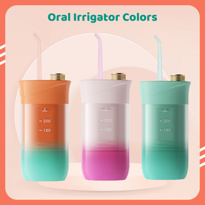 Máy tăm nước cầm tay cao cấp Oral Irrigator Colors, tăm nước mini gấp gọn vệ sinh răng miệng siêu sạch [TẶNG 4 ĐẦU PHUN]