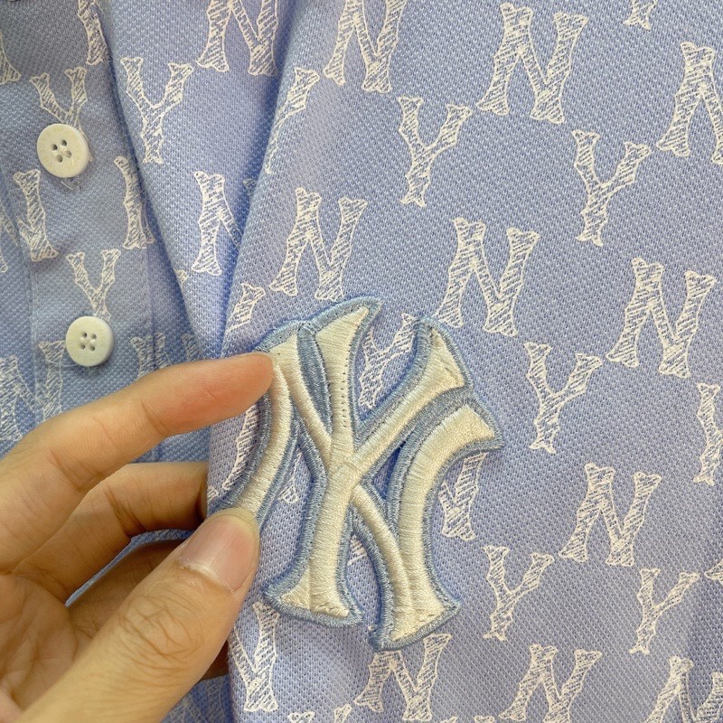 Áo Polo M.L.B Monogram Allover Collar Short Sleeve T-shirt N.Y Yankees, Áo polo MLB