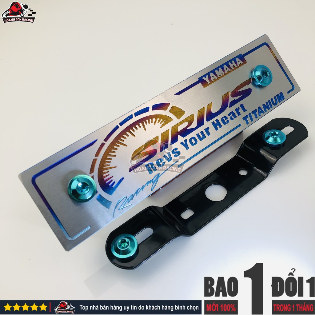 Bảng tên SIRIUS  titan chính hãng, tặng pát gắn và ốc titan gr5 xanh lục bảo  Hoành Sơn Racing