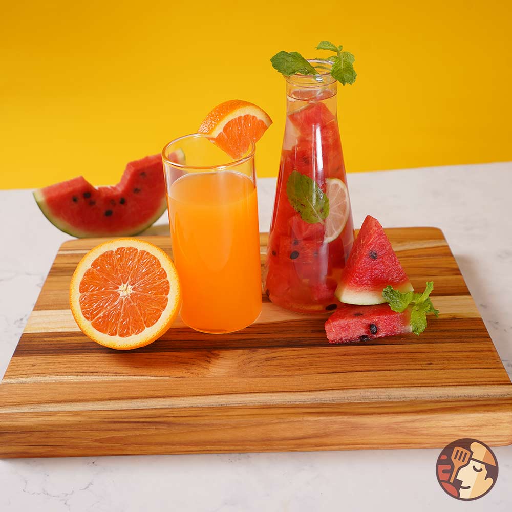 Thớt gỗ Teak Chef Studio cao cấp hình chữ nhật trơn, dùng cho cắt thái, trang trí và băm chặt nhẹ