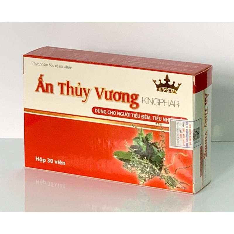 ẤN THỦY VƯƠNG Kingphar Hộp 30 Viên -Giúp bổ thận, cố tính, ấm bàng quang, tiểu khó, tiểu buốt, tiểu không tự chủ.