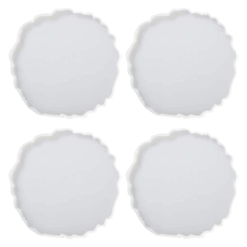 Timex Bộ 4 Khuôn Silicone Làm Đế Lót Ly Họa Tiết Hình Học Độc Đáo Trang Trí Nhà Cửa Diy