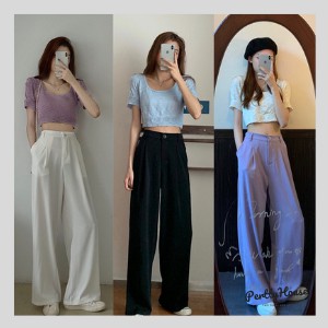 Quần ống rộng, ống xuông kiểu dáng culottes chất liệu tuyết mưa dày dặn cao cấp thời trang nữ mã QORCLOT