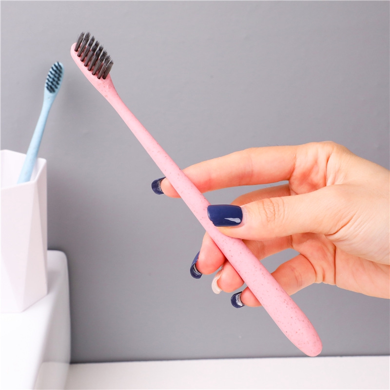 Bàn Chải Đánh Răng Sợi Tre Lông Mềm Thiết Kế Nhỏ Gọn Tiện Dụng